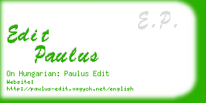 edit paulus business card